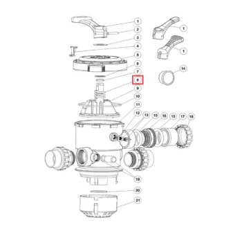 Sprężyna (03014014) do górnego zaworu przyłączeniowego filtrów 1.5" i 2" Emaux serii MPV