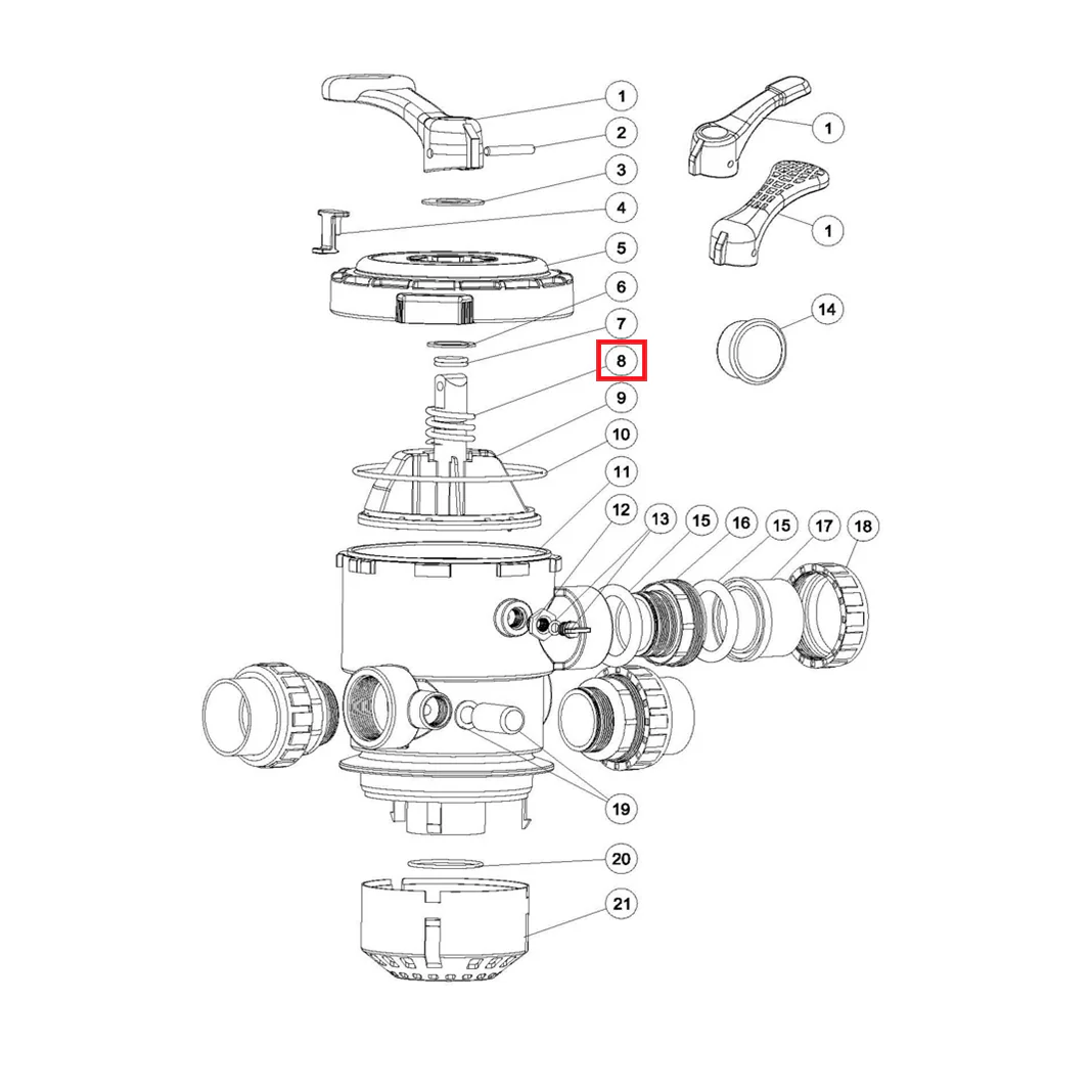 Sprężyna (03014014) do górnego zaworu przyłączeniowego filtrów 1.5" i 2" Emaux serii MPV