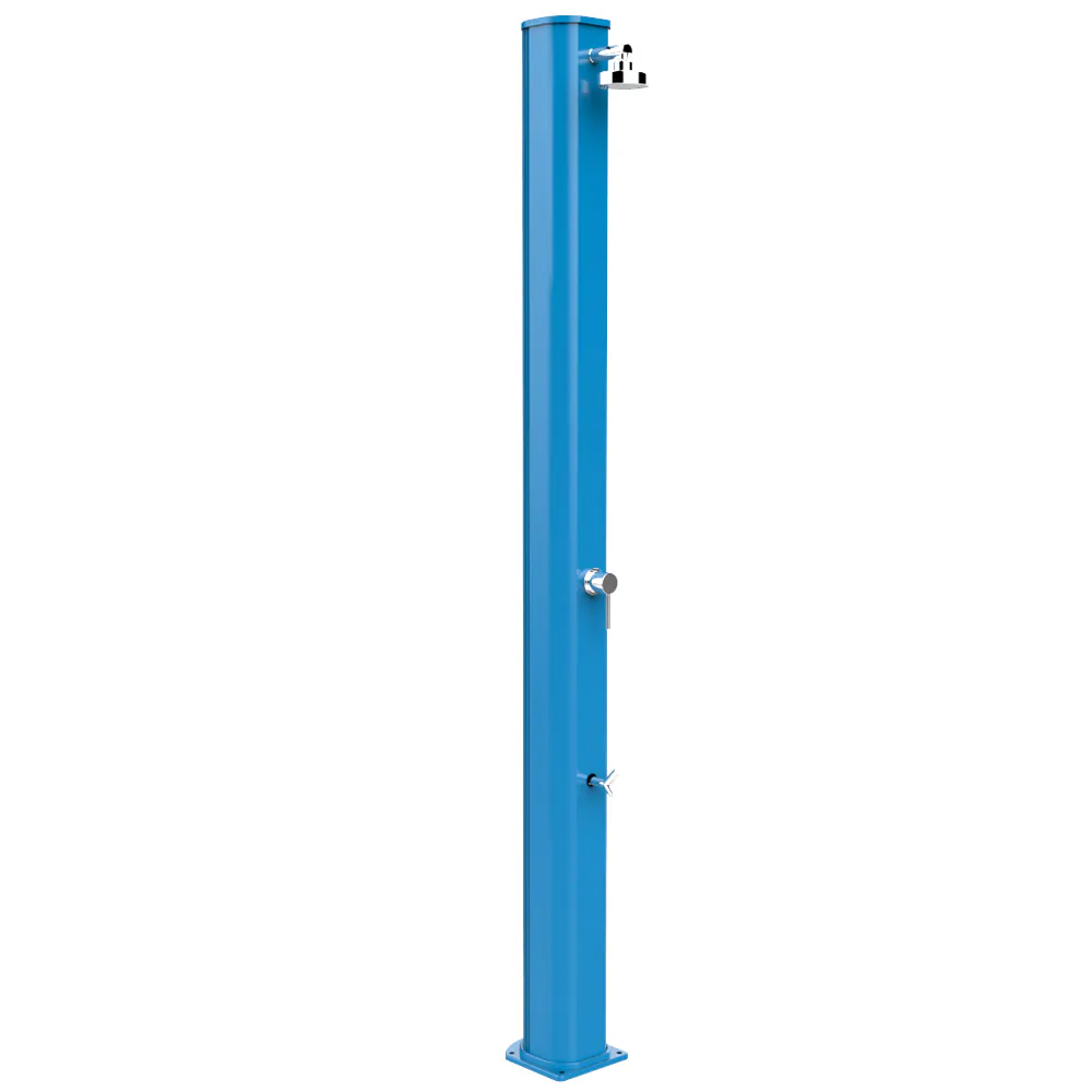 Prysznic solarny Aquaviva Big Jolly aluminium z kranikiem do mycia stóp, niebieski A320/5012, 35 l
