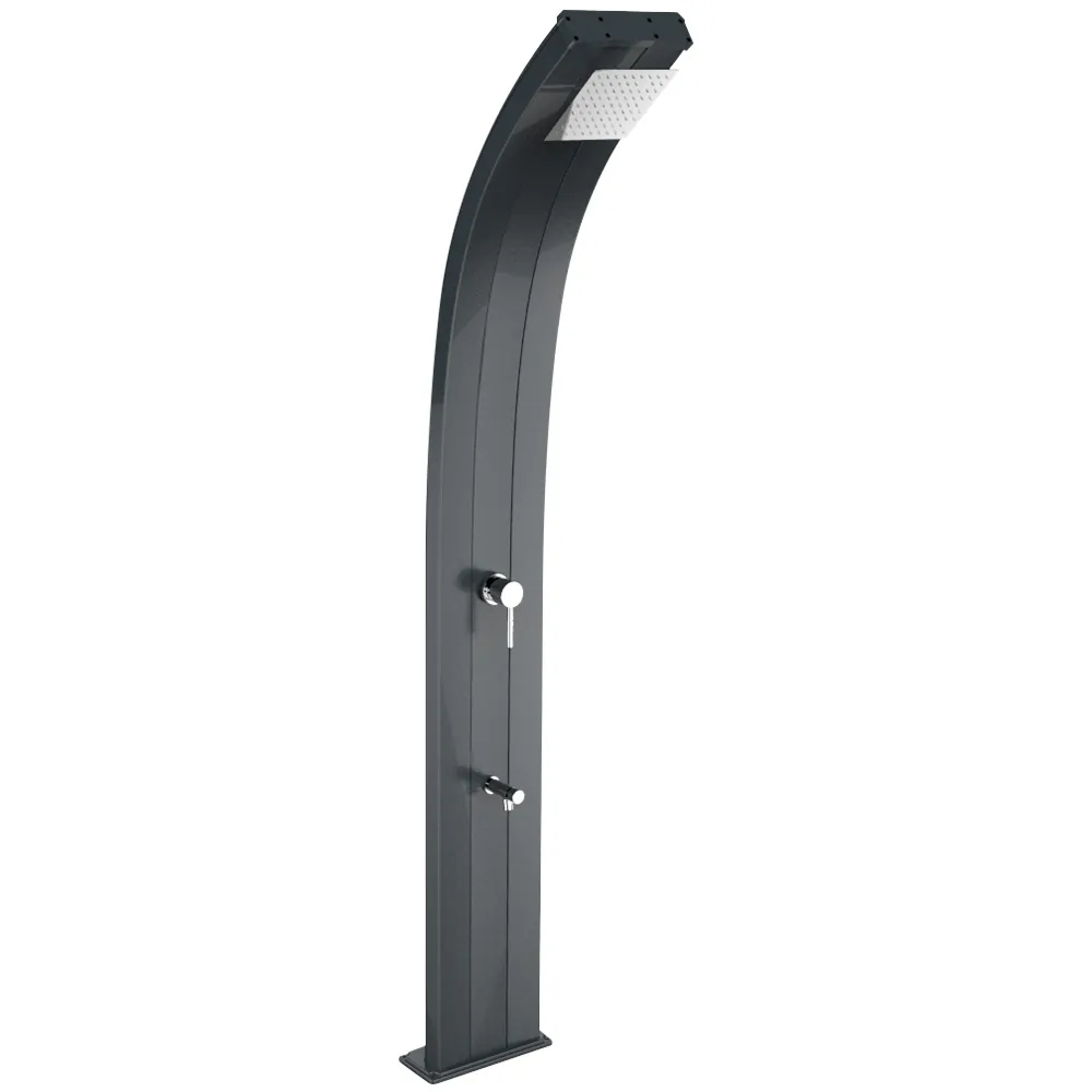 Prysznic solarny Aquaviva Dada aluminium z kranikiem do mycia stóp, antracyt D320/7016, 30 l
