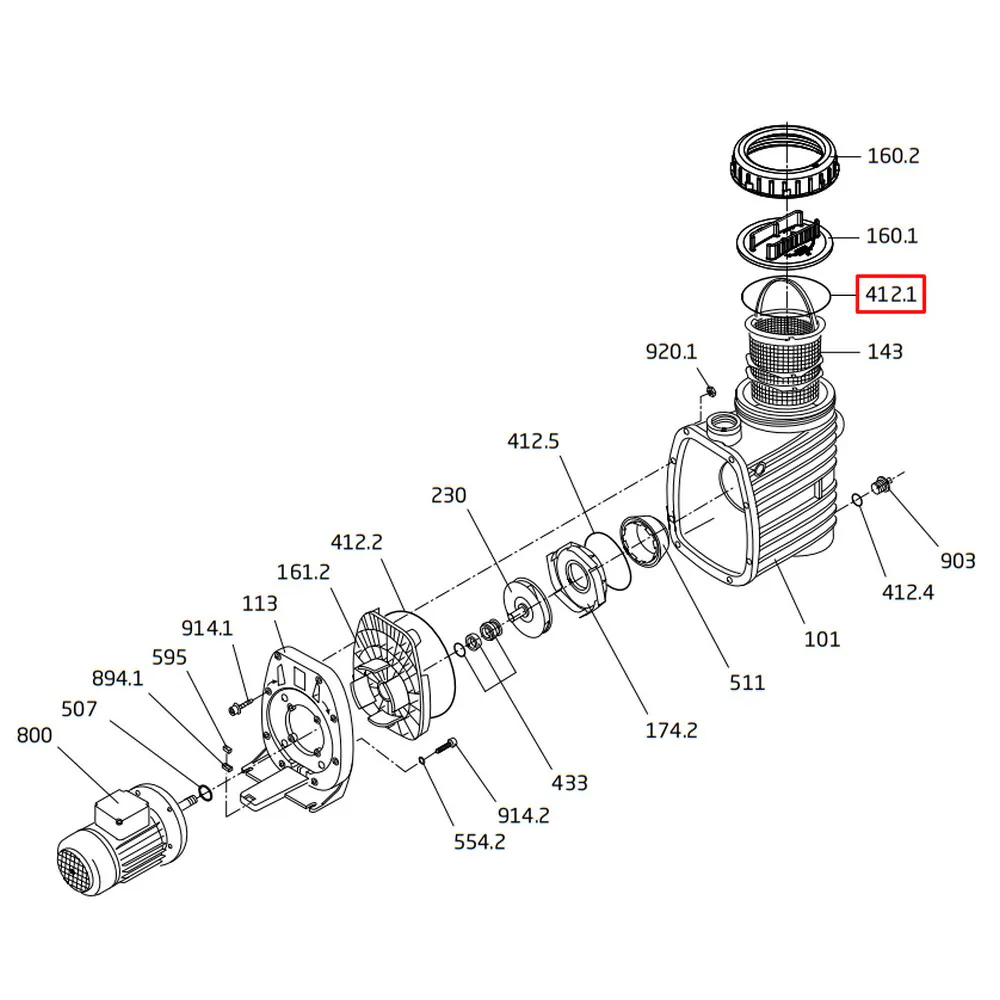 Pierścień uszczelniający pokrywy filtra wstępnego Speck BADU ТОР ІІ (292.1141.215)