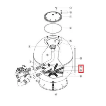 Kolektor z kolankiem Hayward S360SLE (RRFI0016.04RRFD0310.72R)