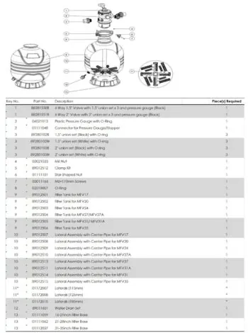 Kolektor z rurą do filtrów Emaux MFV24B E010116