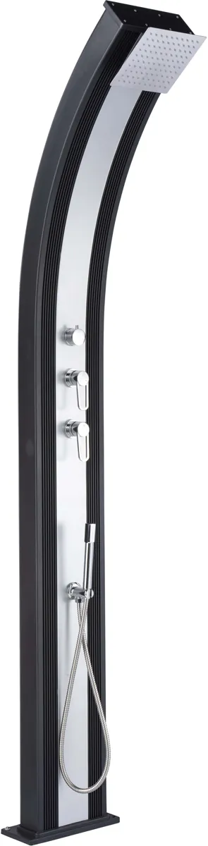 Prysznic solarny Aquaviva Hybride Dada Curve aluminium z baterią do mycia stóp, antracyt DS-D363NX, 40 l