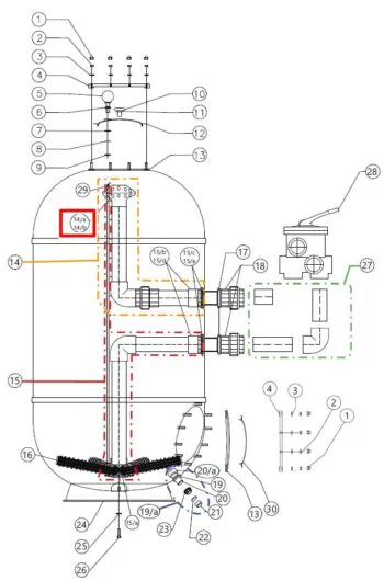 Dyfuzor górny D.50 do filtra Waterline CAPRI-HP 650 (35012722)