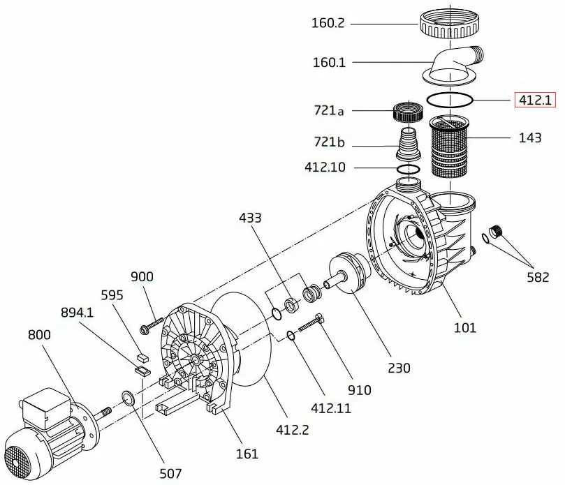 Pierścień uszczelniający pokrywy filtra wstępnego Speck BADU PICCO ІІ/MAGIC (292.1641.210)