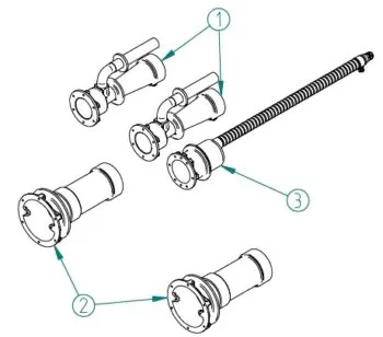 Części montażowe Fitstar 8250051 do przeciwprądu Double-Jet, 240 mm, do wody morskiej