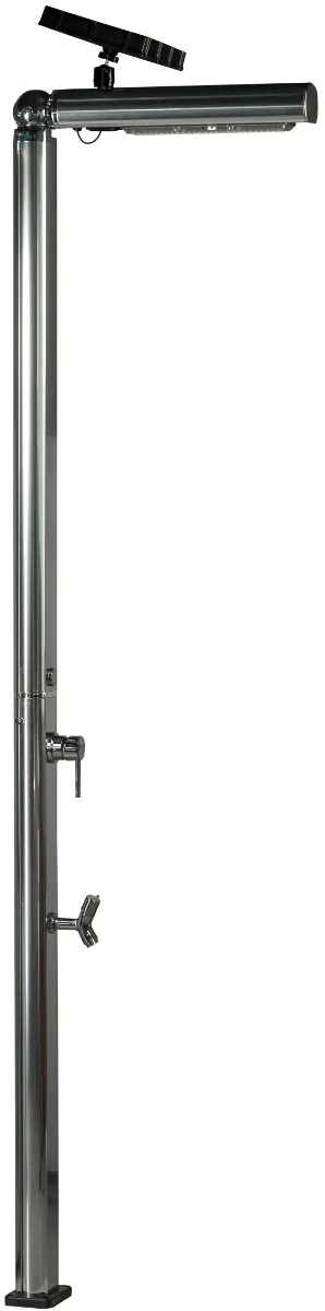 Prysznic zewnętrzny Aquaviva Quick z podświetleniem LED i z kranikiem do mycia stóp, aluminium Q825/9007-QL