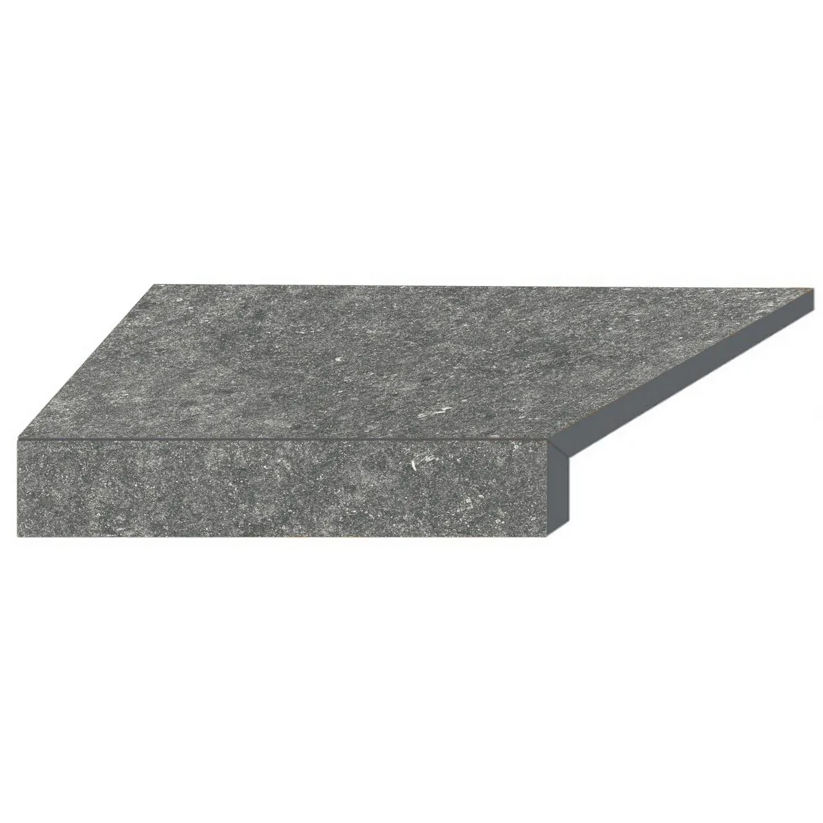 Narożny element typu L płytki basenowej brzegowej Aquaviva Stellar Grey, 600x345x50 (20) mm (lewy/45°)