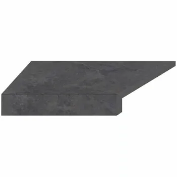 Narożny element typu L płytki basenowej brzegowej Aquaviva Dusk Antracite, 600x345x50 (20) mm (lewy/45°)