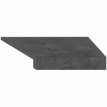 Narożny element typu L płytki basenowej brzegowej Aquaviva Dusk Antracite, 600x345x50 (20) mm (prawy/45°)