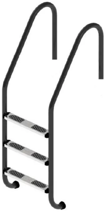 Drabinka do basenu Flexinox Standard Nero (3 stopnie) Black, AISI-316L