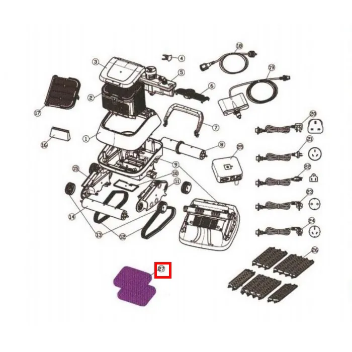 Dodatkowy filtr cząsteczek drobnych do odkurzacza Aquaviva Black Pearl 7310 (71170), 1 szt.