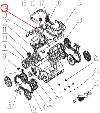 Przednia pokrywa do odkurzacza Wybotics WY200, (Nr14 S.WYBOTS1.01.003)