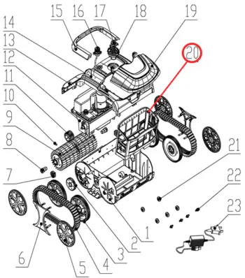 Kosz filtra do odkurzacza Wybotics WY200, (Nr20 B.WYBOT S1.02.001)