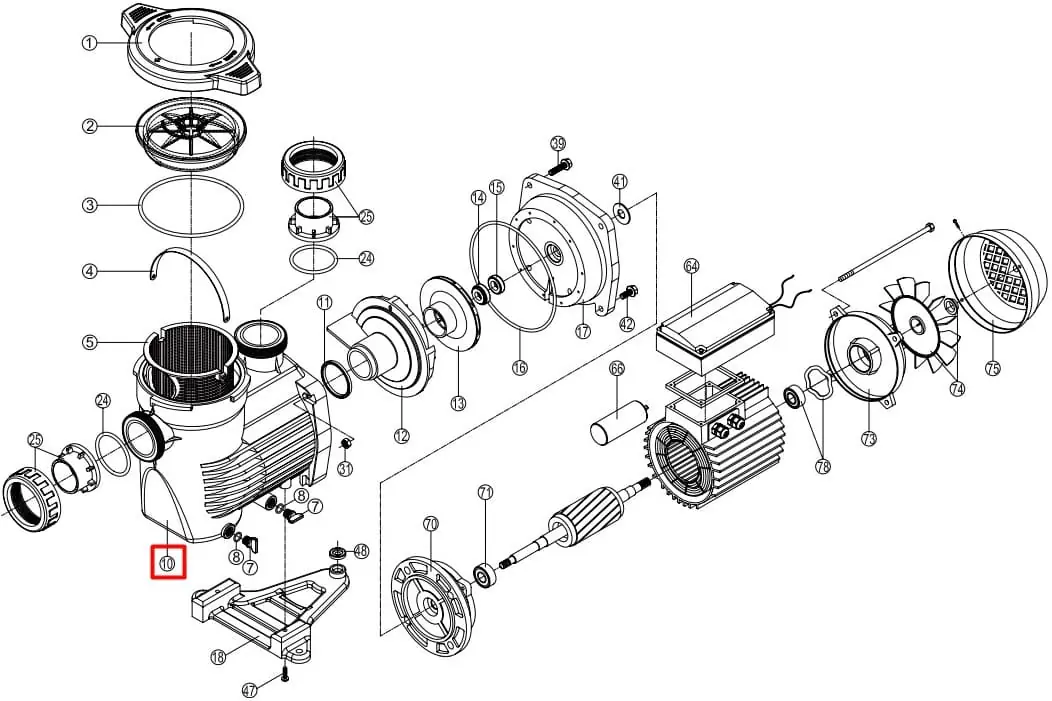 Obudowa pompy do Hayward K-FLO SPK12630XY1 (RPUM0010.20R)