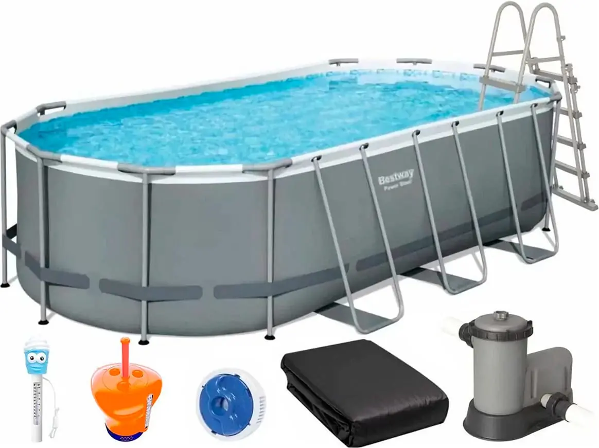 Basen stelażowy Bestway 56710 (549х274х122 cm) z filtrem wkładowym, drabinką, pokrywą, termometrem i dozownikiem w zestawie