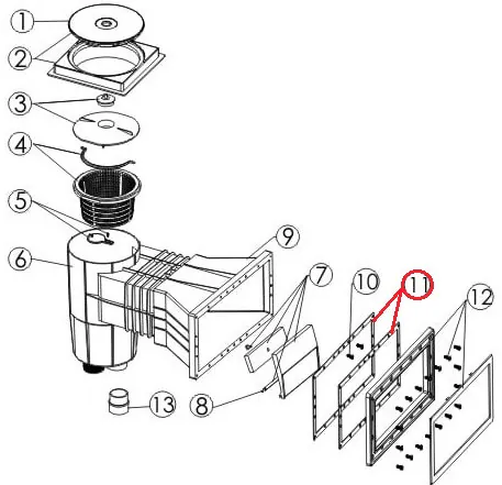 Uszczelka Emaux do kołnierza skimmera EM0140 (folia)