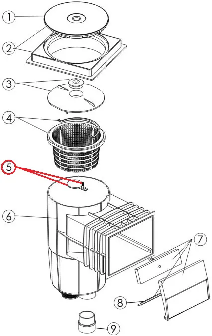 Zestaw mocujący do skimmera Emaux serii EM00180