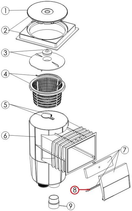 Kołek do kurtyny skimmera Emaux serii EM00180