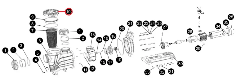 Pokrywa filtra wstępnego SLP (A13170022 nr 10)