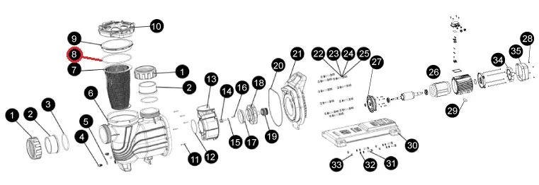 Pierścień uszczelniający obudowy pompy SLP d98x4, (F02010154 nr 8)