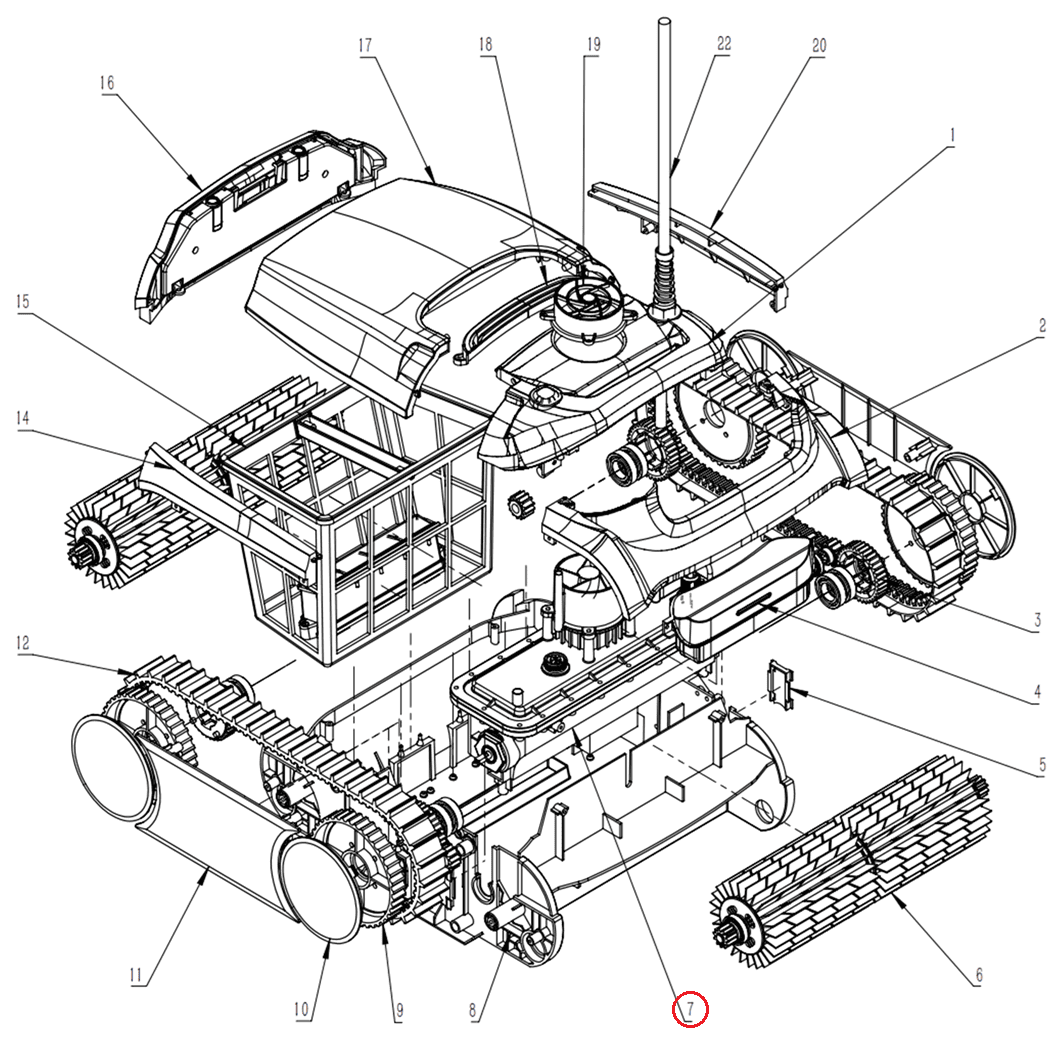 Zestaw mechanizmu napędowego do odkurzacza Wybotics WY350 (B.WY360.02.001)