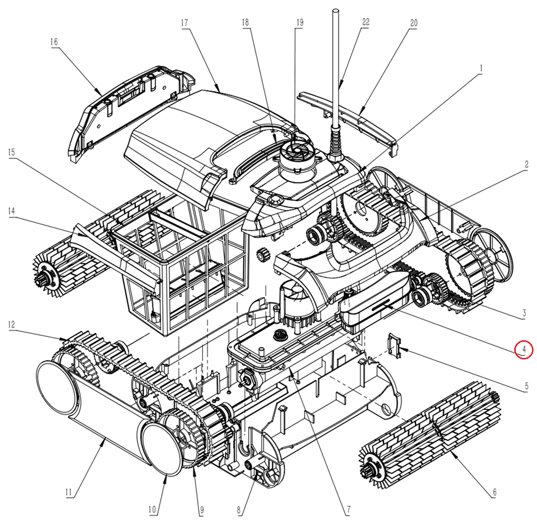 Zestaw uszczelek bocznych do obudowy odkurzacza Wybotics WY350 (B.WY3051.09.002)