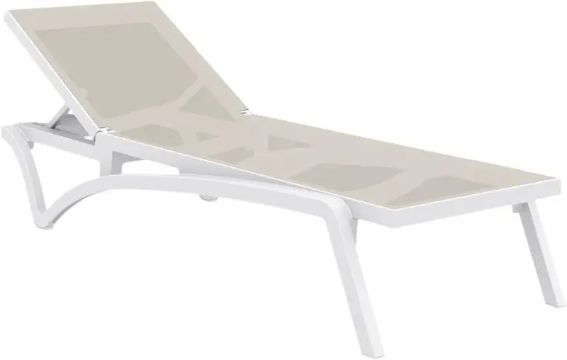 Leżak Aquajoy Pacific, biały z szaro-brązowym