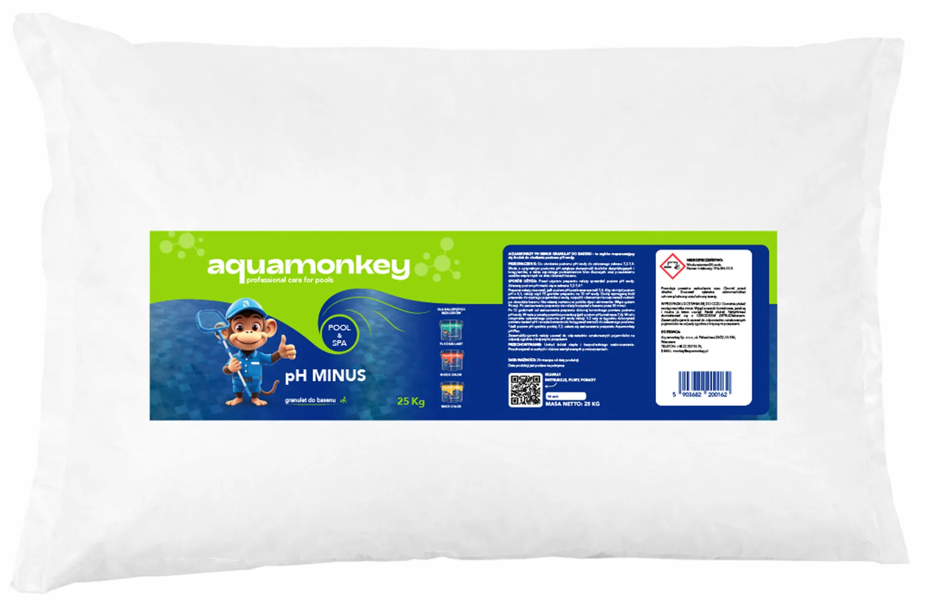 Obniżacz pH do basenu Aquamonkey pH Minus, 25 kg w granulkach