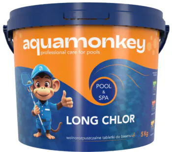 Chlor wolnorozpuszczalny do basenu Aquamonkey Long Chlor, 5 kg w tabletkach