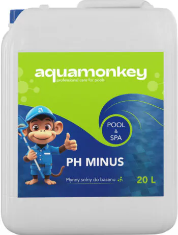 Obniżacz pH do basenu Aquamonkey pH Minus płynny solny 33%, 20 l
