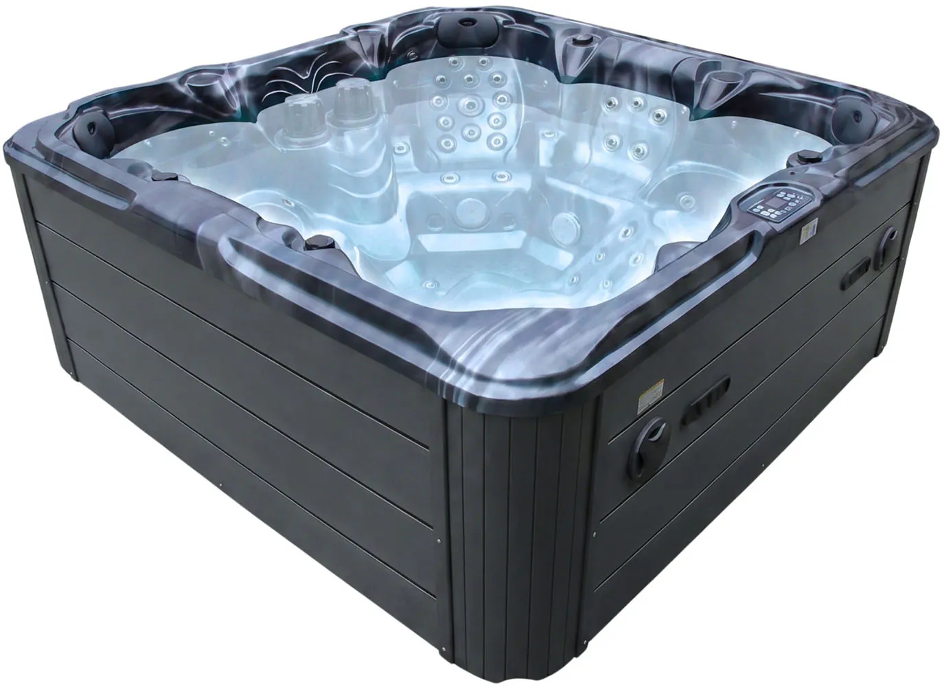 Wanna SPA z hydromasażem Aquajoy Maldives (230х230х95 cm), ciemny opal, z głośnikami i podświetleniem LED