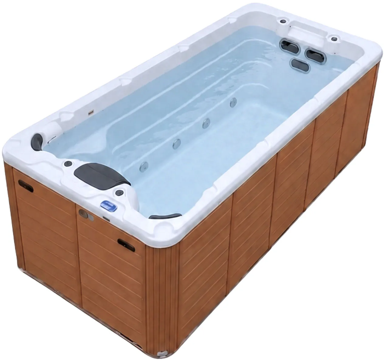 Basen Swim SPA Aquajoy Wave (430х225х150 cm), srebrno-biały marmur