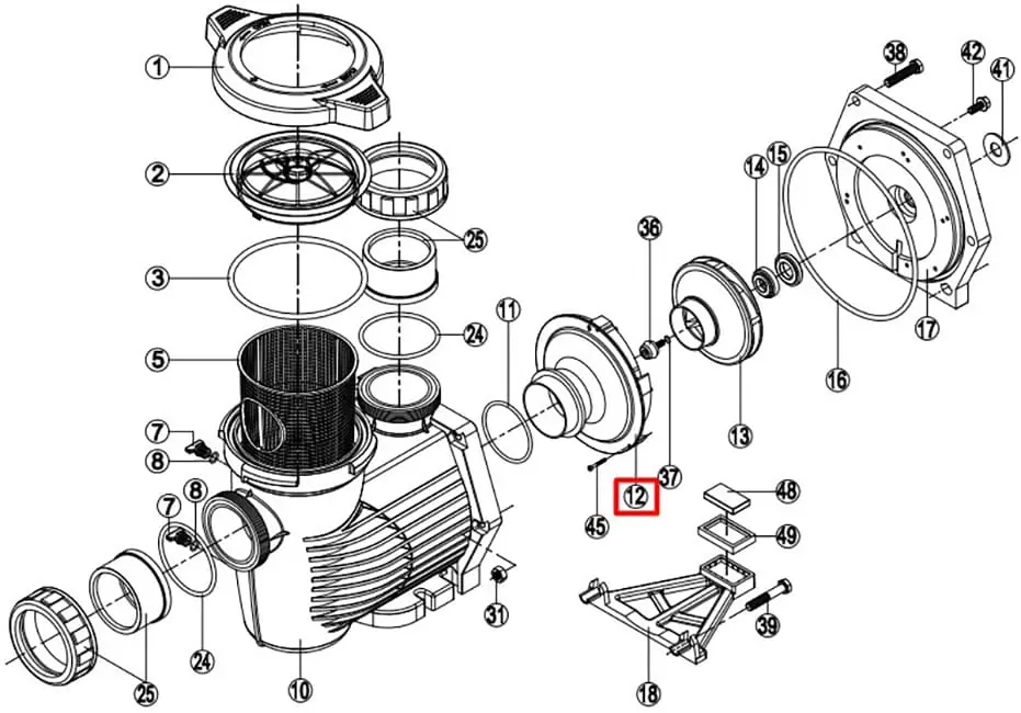 Dyfuzor do pompy Hayward KPR HCP3600 (500100060008)