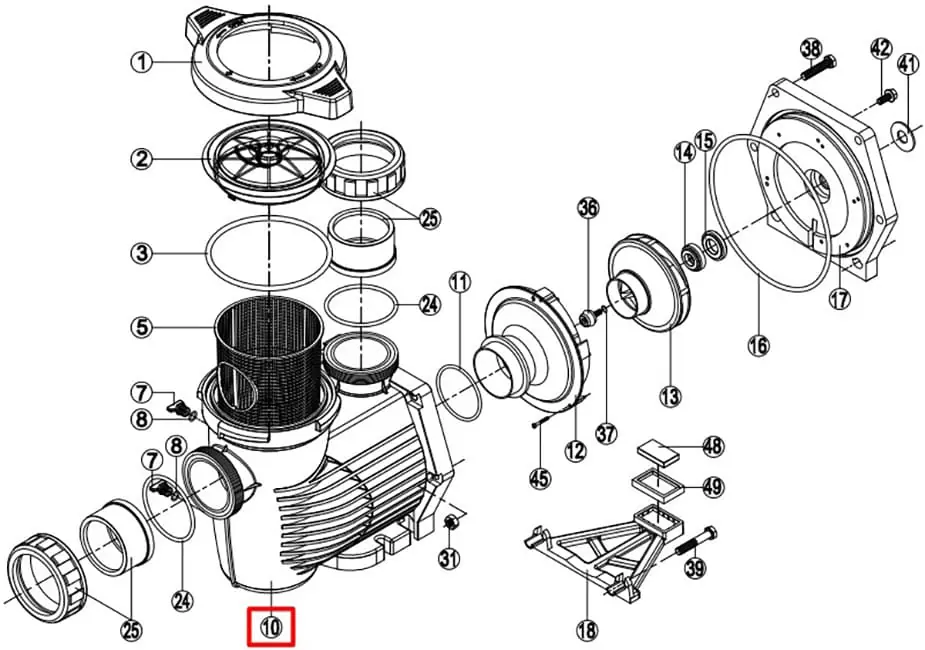 Obudowa pompy Hayward KPR HCP3600 (500100100023)