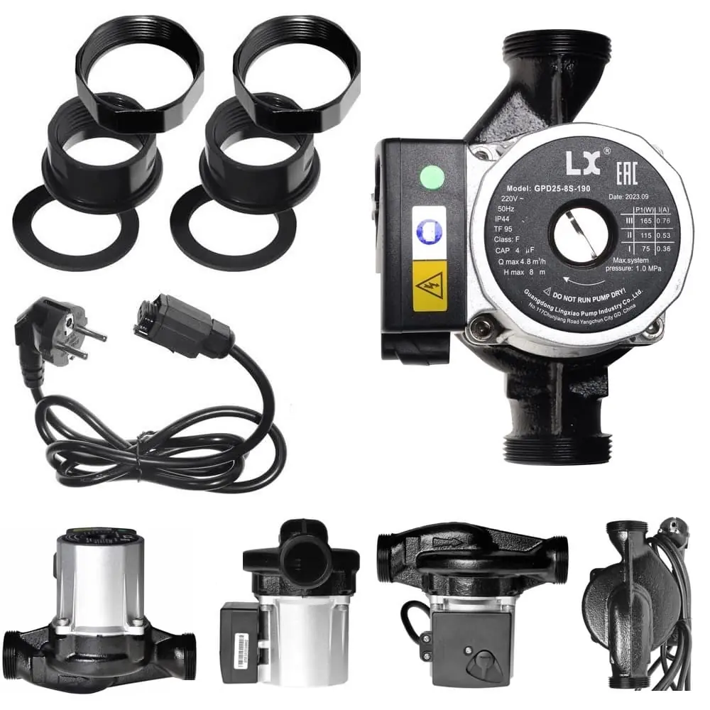 Pompa cyrkulacyjna Aquaviva LX GPD25-8S-180 (220 V, 4.8 m3/h) z kształtkami