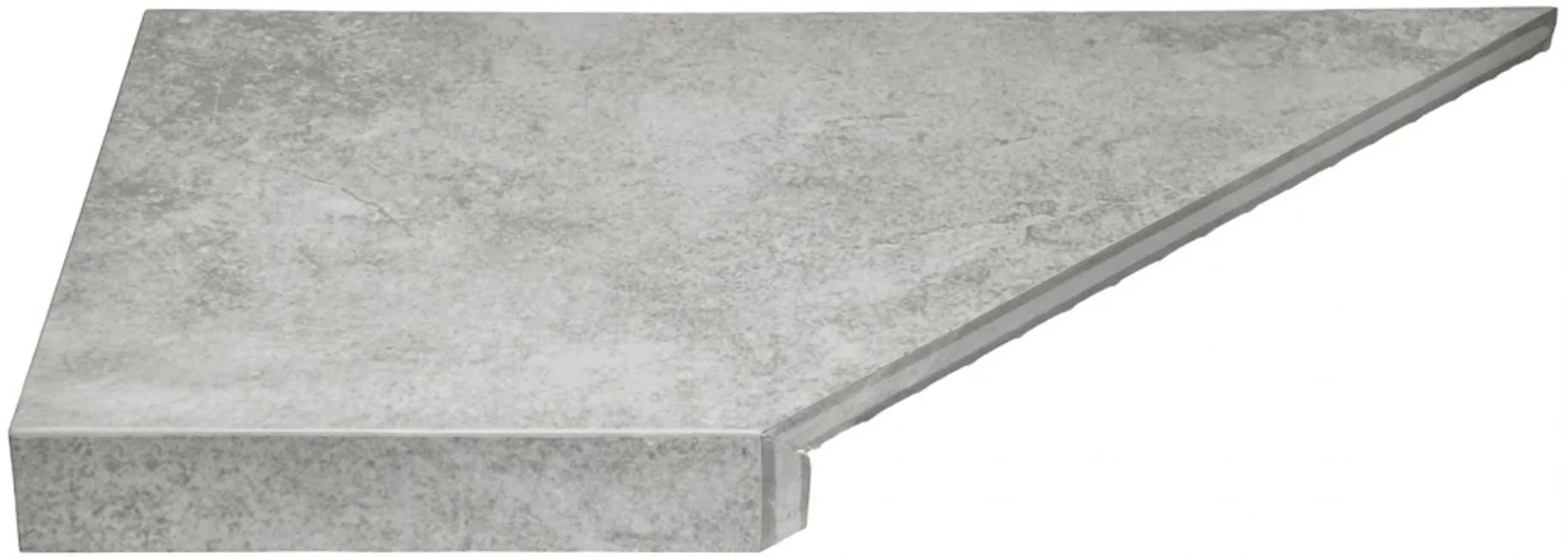 Narożny element typu L płytki basenowej brzegowej Aquajoy Dusk Grey, 600x345x50 (20) mm (lewy/45°)