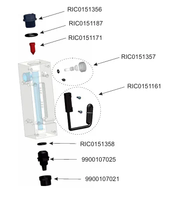 System membranowych pomp dozujących Aquajoy pH/Rx+Free Cl 5 l/h, z celką pH/Rx+Free Cl - obrazek 3